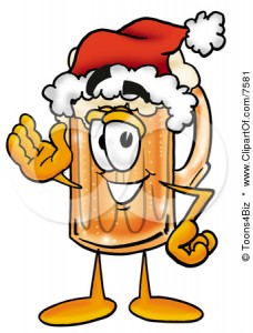 santa beer clipart